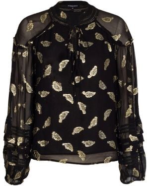 Rose & Nancy Wren Feather Blouse - Black