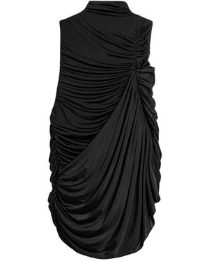 Nocturne Asymmetric Draped Blouse - Black
