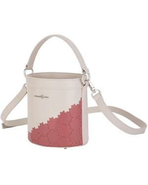 Orange Cube Quilted Impressions Bucket Bag - Pink