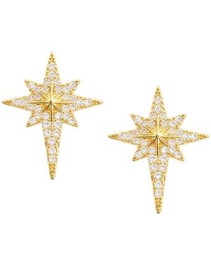 Maison De Gala Tone North Star Pavé Stud Earrings - Metallic