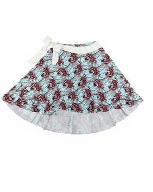 FORZA CAVALLO Happy Arab Wrap Skirt - Blue