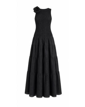 MARICEL Valentina Linen Maxi Dress - Black