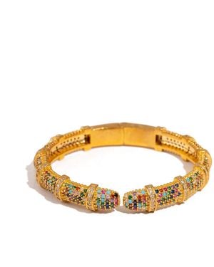 Ebru Jewelry Eternal Lights Gemstone Cuff Bracelet - Metallic