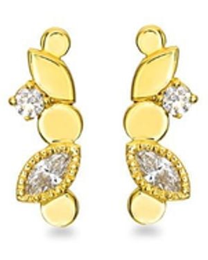 Myrto Katramadou Jewellery Royal Bloom – Diamond Petal Earrings - Metallic