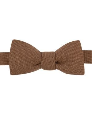 LE COLONEL Neutrals Tiramisu Italian Wool Bow Tie - Brown