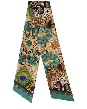 Emily Carter The Emerald & Jaguar Luxe Twilly Scarf - Green