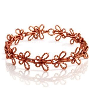 Anatoliacraft Solid Copper Butterfly Motif Link Bracelet - Red