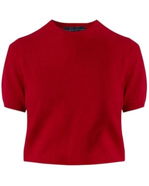 Helen Mcalinden Gemma Ruby Cashmere Crew Neck T-Shirt - Red