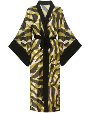 N'Onat Green / Neutrals / Black Venus Camouflage Pattern Kaftan In Green