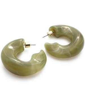 Hye Jane Jewelry Marbled Rena Resin Hoops - Green