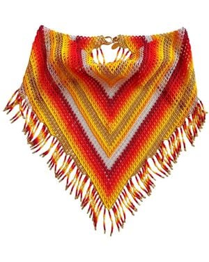 Iliana Arrazola Scarf Fringe Necklace, And - Orange