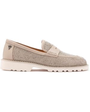 Ilvi Neutrals Ekala Mink Suede Leather Loafer With Stones - Pink