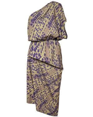 ARTISTA Breath One Shoulder Midi Dress - Brown