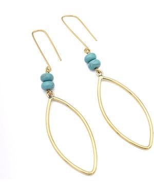 Lala Salama Two Beaded Hoops - Blue