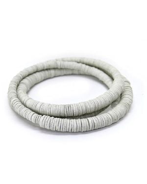 WAIWAI Continuous Coil Leather Choker - White