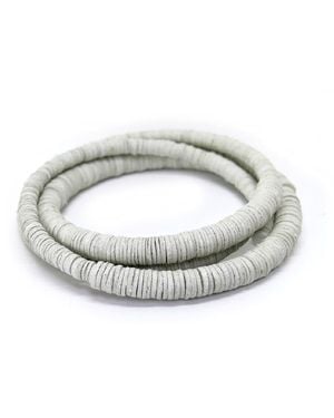 WAIWAI Continuous Coil Leather Choker - White
