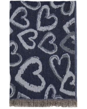 James Lakeland Heart Print Scarf - Blue