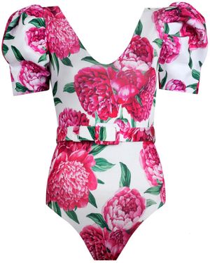 Nur Karaata Peony Swimsuit - Red