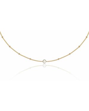 Lily & Roo Satellite Single Pearl Choker - Metallic