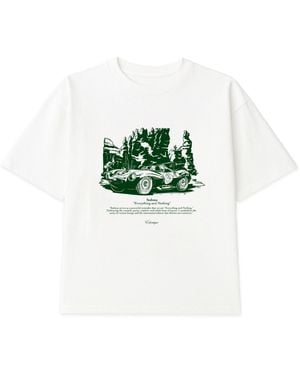 Éclectique Jaguar Graphic T-Shirt With D-Type Race Car - Green