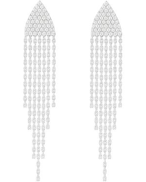 Maison De Gala Diamond-Cascade Fringe Earrings - White