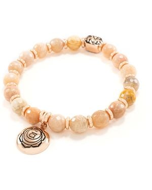 Seven Saints Rose Sacral Chakra Activation Sunstone Bracelet, Rose Finish - Metallic