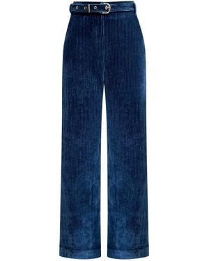 Why Mary Odessa Stretch Corduroy High Waisted Pants - Blue