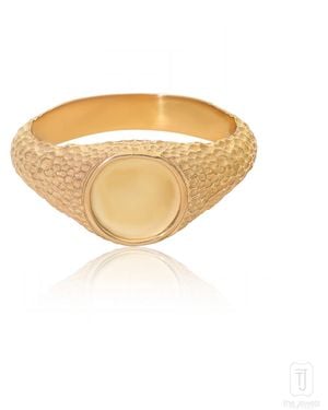 The Jewelz Textured Signet Ring For - White