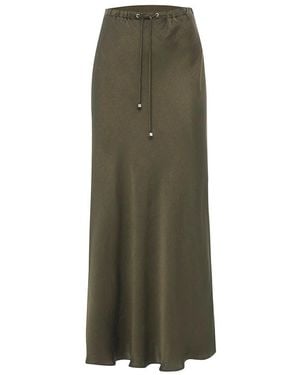Exquise Regular Pocketed Midi Skirt - Green