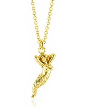Unaloe Blindfolded Goddess Lucky Horn Necklace - Metallic
