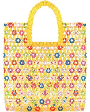 Tillie Beads Sunshine Bloom Bead Tote Bag - Yellow