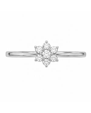 Artisan 18K Diamond Floral Cluster Ring - Metallic