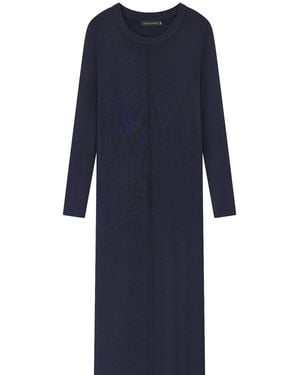 Rave on Trend Knitted Maxi Dress - Blue