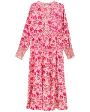 Inara Cherry Blossom Cotton Dress - Pink