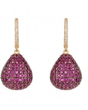 LÁTELITA London Valerie Pear Drop Gemstone Earrings Ruby - Purple