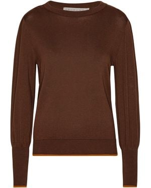 GROBUND Ingeborg Knit Blouse - Brown