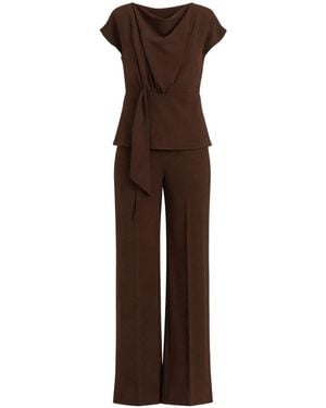 Nuvv Collection Elegant Draped Blouse & Palazzo Trouser Set – Effortless Sophistication - Brown