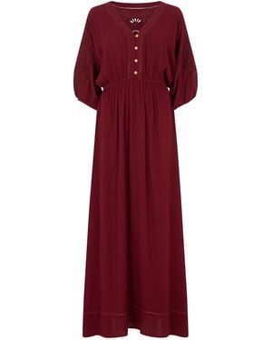 Raffya Somerton Kaftan Style Embroidered Maxi Dress