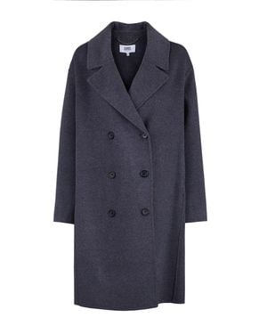 Guards London Flora Wool Cashmere Double Breasted Coat - Blue