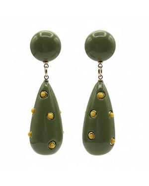 Michael Nash Jewelry Kathryn And Polka Dot Drop Earring - Green