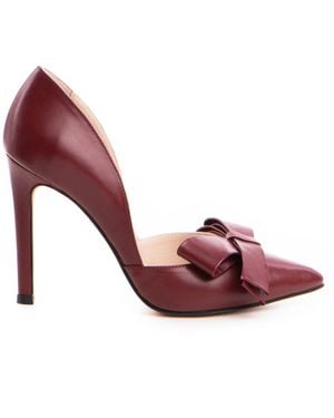 The 5Th Element Burgundy Asymmetric Bow Stiletto Court Shoes - Purple