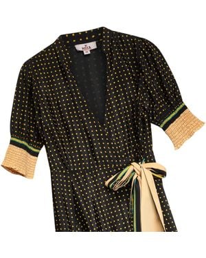 Niza Midi Polka Dot Dress Roma - Black