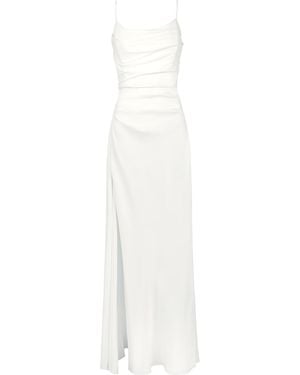 ALINA CERNĂTESCU Nereide Maxi Dress Drapery On The Bust And Skirt - White