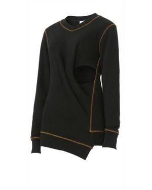 Gao Republic Sweatshirt Longline Cut-Out Jersey - Black