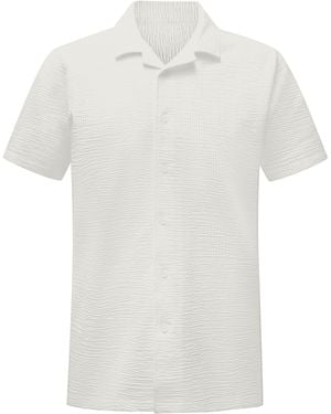 Vustra Waffle Knit Camp Shirt For - White