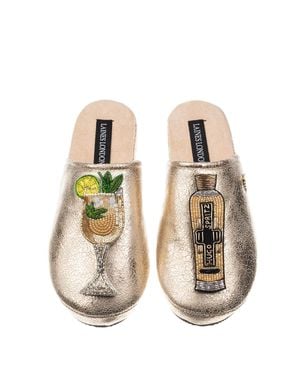 Laines London Softie Slippers With Hugo Spritz Brooches - Natural
