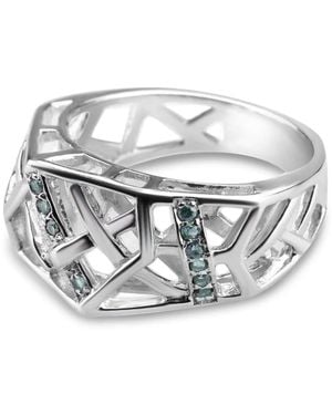 Bellus Domina Plated Openwork Topaz Ring - Metallic