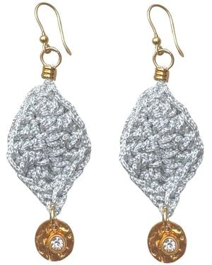 Hilo De Mar Leaf Earring With Charms - Blue