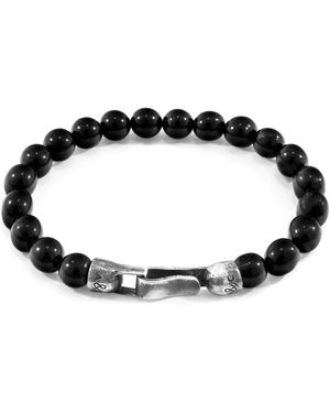 Anchor and Crew Onyx Nachi & Stone Beaded Bracelet - Black