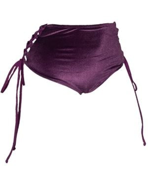 Brasini Swimwear Delva High Waisted Bikini Bottom - Purple